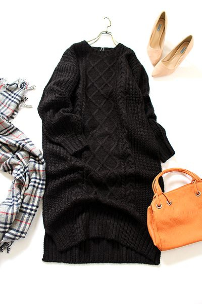 新品 アーバンリサーチ URBAN RESEARCH アラン編みロングニットワンピ