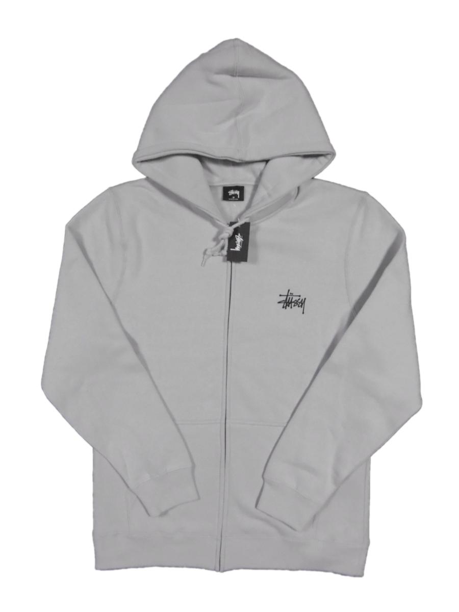 『30％オフ』STUSSY(ステューシー) BASIC STUSSY ZIP HOOD FLEECE●カラー：FOG(LIGHT GREY)●サイズ：XXL●20462C【フルジップ・パーカ】
