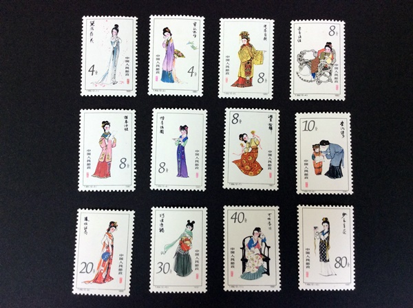 【美品！】T69 紅楼夢（未使用、12種完、小型シート） 中国切手 紅楼夢 T69 未使用 小型シート 6種+小型シート |