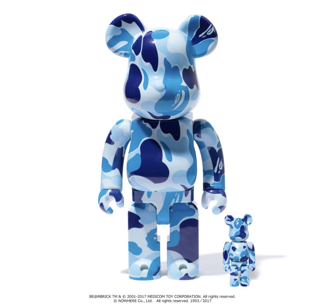 BLUE】 BAPE A BATHING APE ABC CAMO BE@RBRICK 100％ & 400％ SET