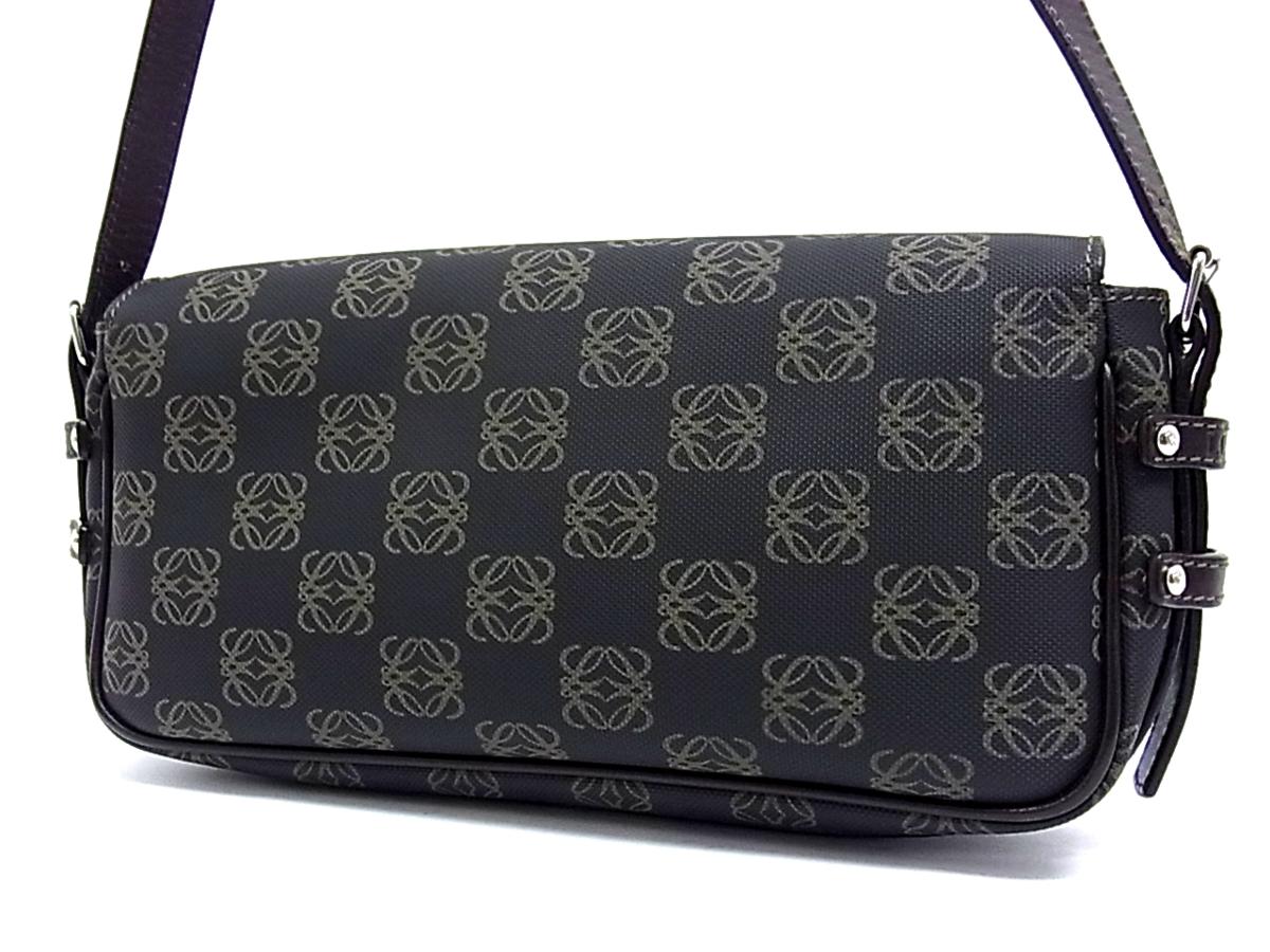 1円 □極美品□ LOEWE ロエベ アナグラム キャンバス×レザー 