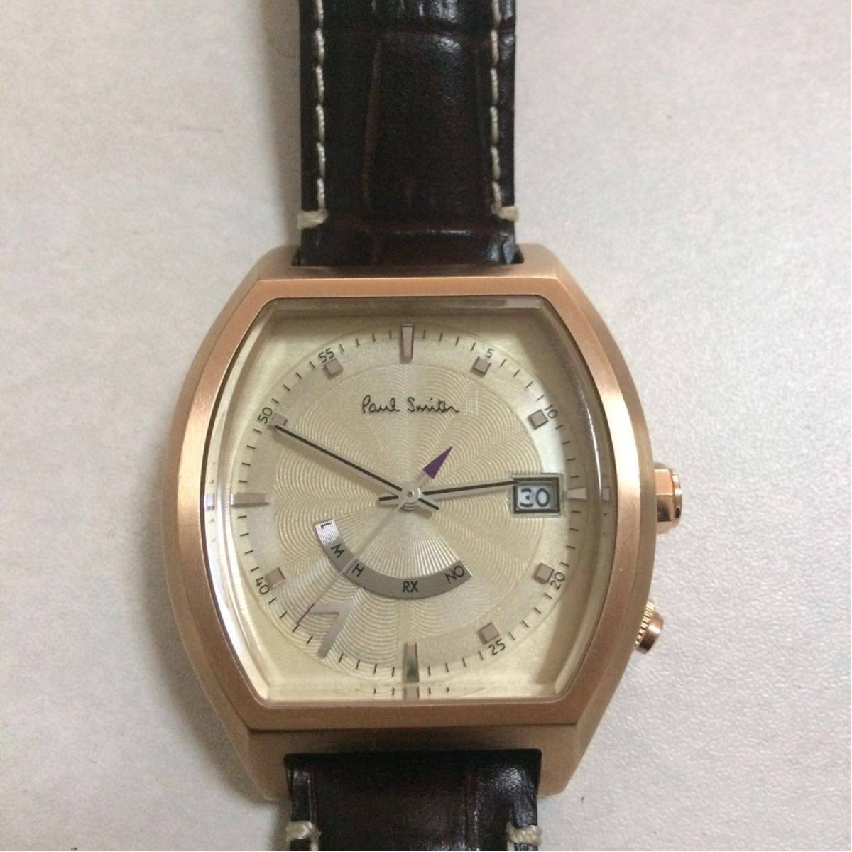 中古美品】ポール スミス レザー 時計 H416-S080851 電波 ソーラー 