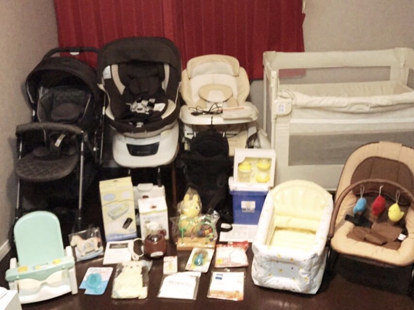 出産準備セット ココネルベビーベッド電動ラック アップリカハイシートソラリアプレミアム チャイルドシート エールベベバウンサー抱っこ紐_1