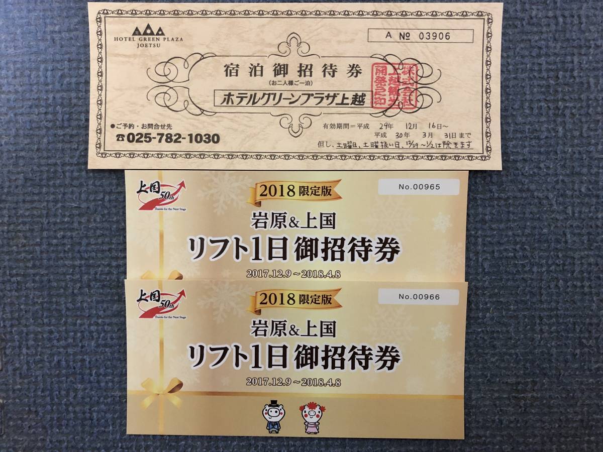 ホテルグリーンプラザ上越　宿泊券（ペア１泊）