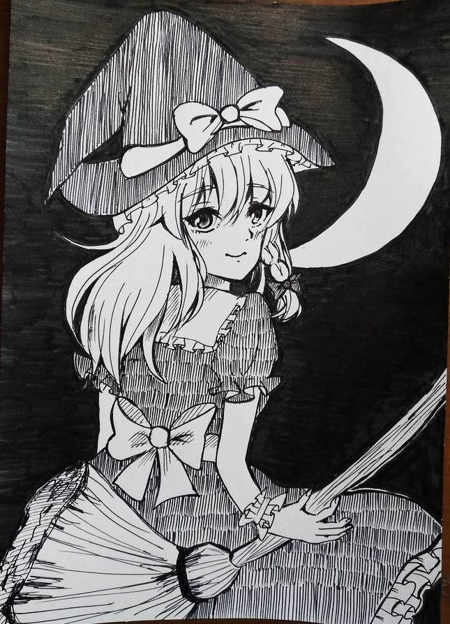 手描きイラスト 東方project 霧雨魔理沙 見返り美人ver 手描きイラスト 売買されたオークション情報 Yahooの商品情報をアーカイブ公開 オークファン Aucfan Com