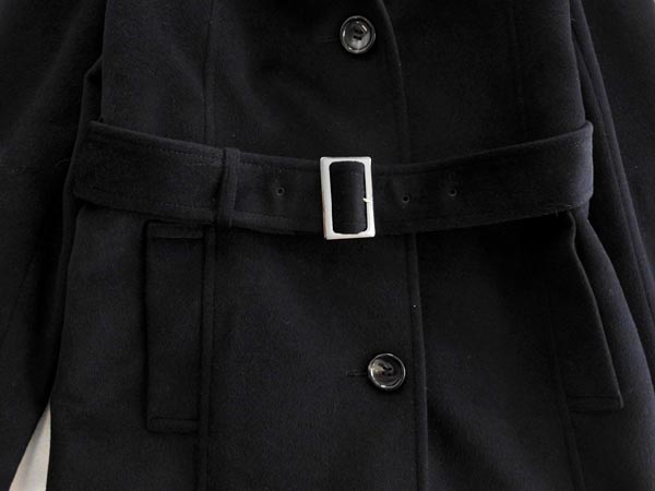 自由区 アンゴラ混 ロング コート size38/黒 ◇□ ☆ iaa4 自由区 