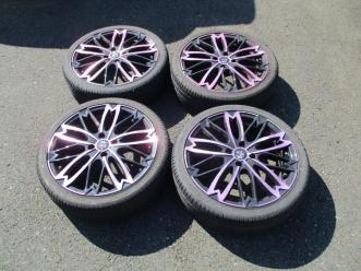 売切 和道 桜 5分咲 17インチ アルミホイール 紫 バリ山 195/