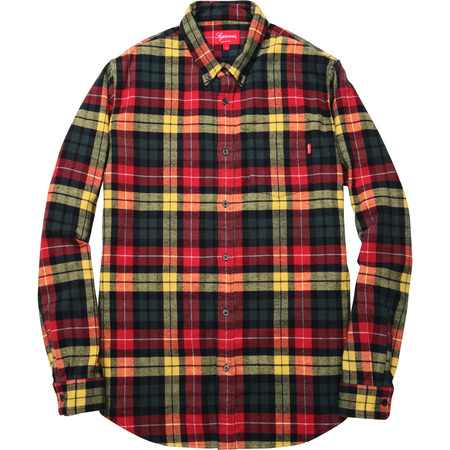 14AW Supreme Tartan Flannel Shirt Sサイズ タータン フランネル シャツ Yellow 黄