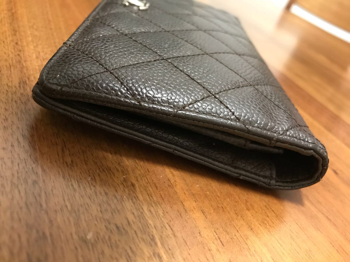 正規品 CHANEL キャビアスキン 長財布 ブラウン ギャランティカード