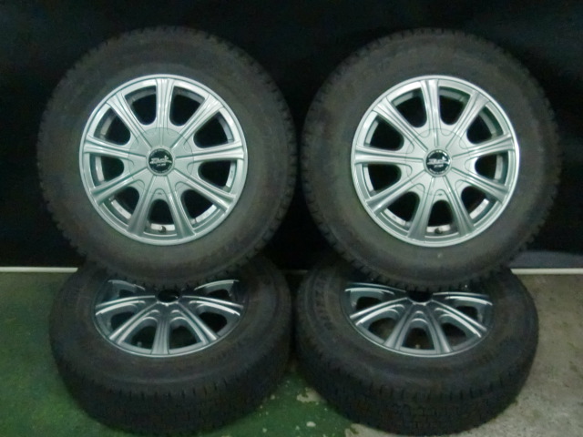 BB-【251085】 マルチ アルミホイール スタッドレスタイヤ 165R14LT 6PR 14x5.5J 4H PCD 100/114.3 ＋45 BS ブリザック 冬タイヤ 【溝有】