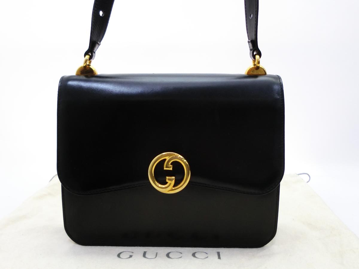 ◇S3958 GUCCI グッチ GG 金具 ヴィンテージ 2WAY レザー ショルダー 
