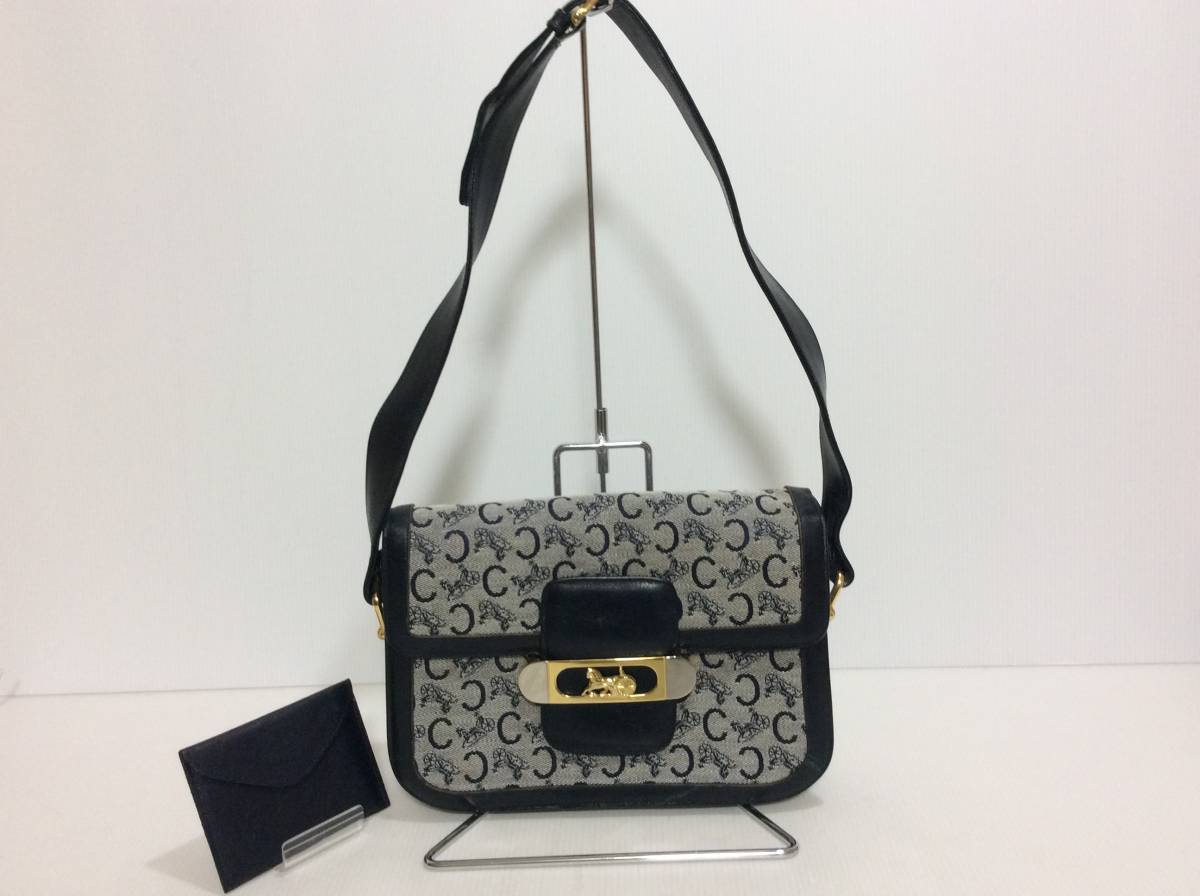 ☆ワタル様☆ オールドセリーヌ マカダム ショルダーバッグ CELINE 