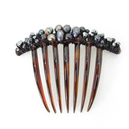 新品同様 colette malouf コレットマルーフ ビジュー ヘア コーム ブラウン