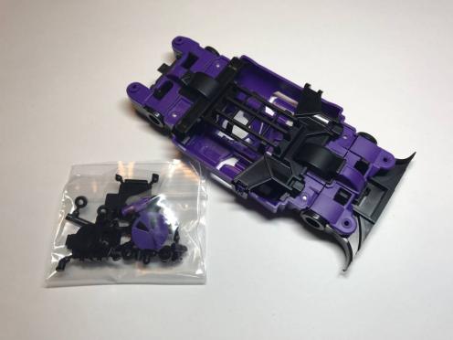 ◆◇ CNC加工 MSシャーシ　フレキ加工済　完成品 【パープル×ブラック】　◇◆