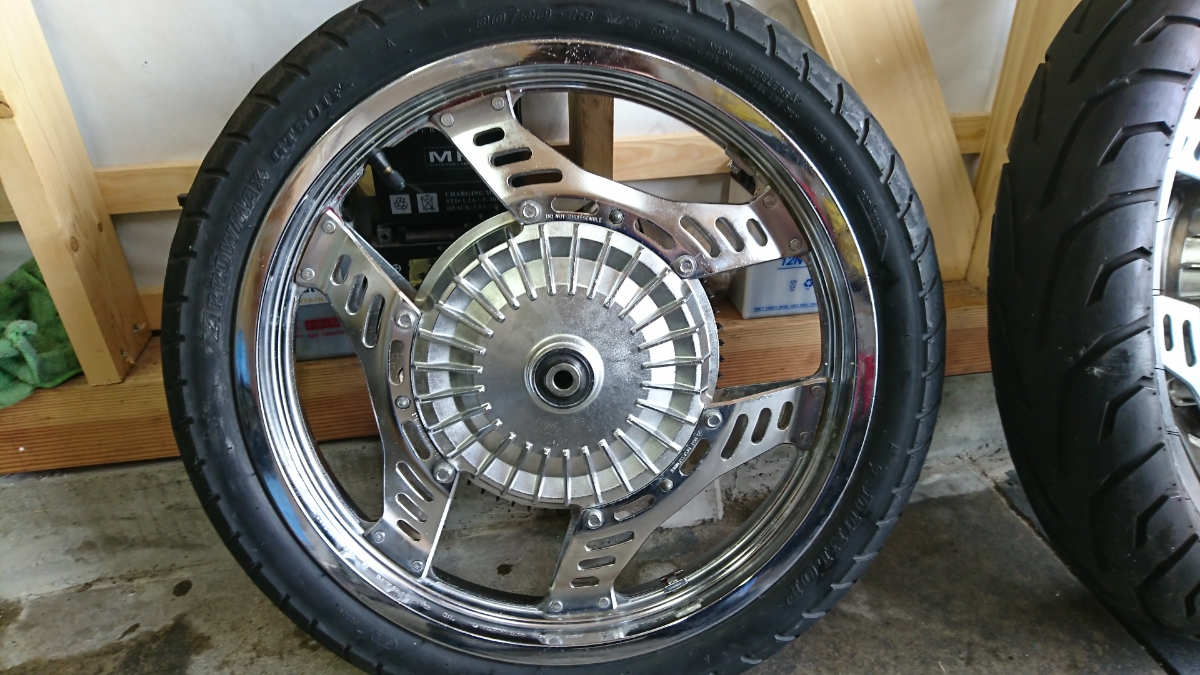 cbx400f メッキホイール 前後セット CBX400F.CBX400FⅡ タイヤ付き