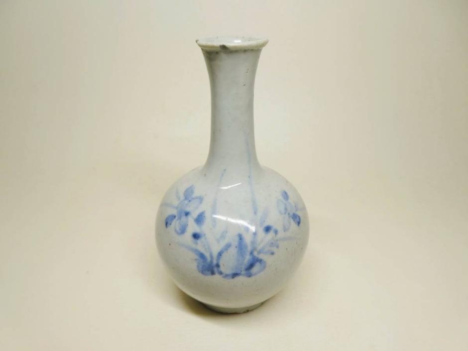 新作登場，HOT】 李朝染付草花文瓶（後期）