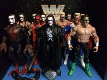 WWE WWF プロレス フィギュア マテル スティング 11体セット 中古 美品 ベルトはジャックス製おまけです。マテルスティングほぼ揃います。