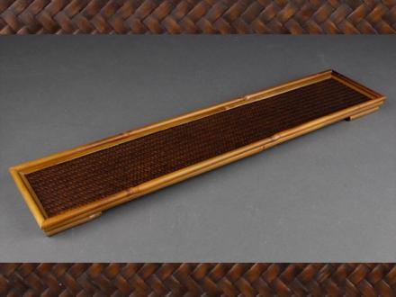 【宇】煎茶道具 網代巻 縁竹造 一文字盆 CB236