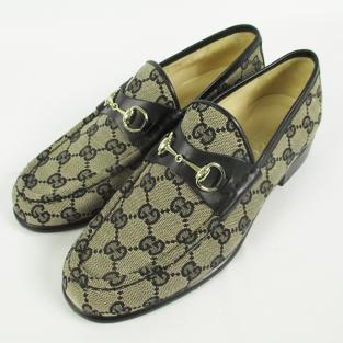 J941☆美品 GUCCI グッチ GG柄 ビットローファー レディース 38C GUCCI