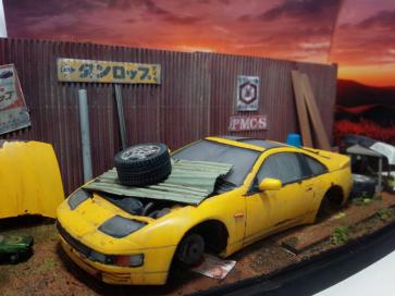 1/24ジオラマ　フェアレディZ　レストアガレージ　