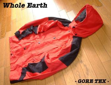 Whole EarthアウトドアゴアテックスマウンテンパーカーS(JAPAN-M程)正規ホールアースGORE TEXブラック黒xレッド赤OUTDOORジャケット