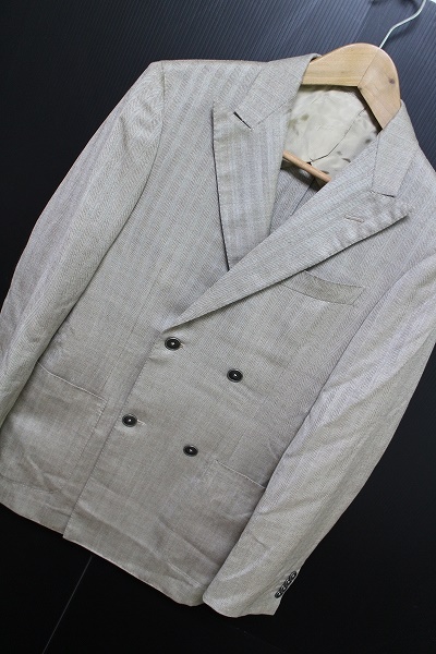 #30 GianFranco Bommezzadri ジャンフランコボメザドリ シルク混 イタリア製 XS ジャケット ダブル ダブルベンツ 44 メンズ #444562