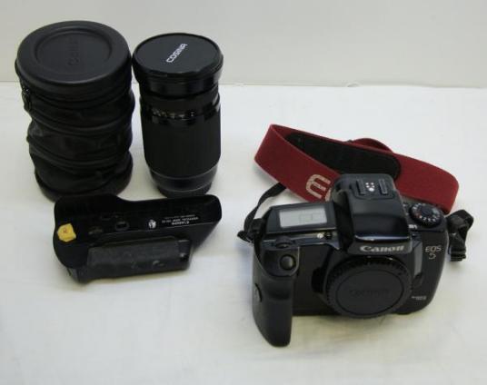 ジャンク】CANON キヤノン EOS5 QD VERTICAL GRIP VG10 レンズ付