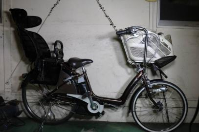 555》子乗せ電動自転車 ブリヂストン Angelinoブラック 3人乗り