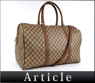 【美品】グッチ ボストンバッグ 2way レザー×PVC 大容量 肩掛 GG柄 VINTAGE GUCCI⁄グッチボストンバッグ 2way gg（ボストンバッグ GUCCI