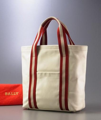 BALLY キャンバストートバッグ オフホワイト 保存袋付き 1円 BALLY