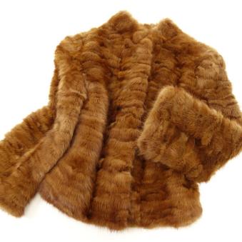 極美品◇D&G ドルチェ＆ガッバーナ ブラウンミンク ショートジャケット 