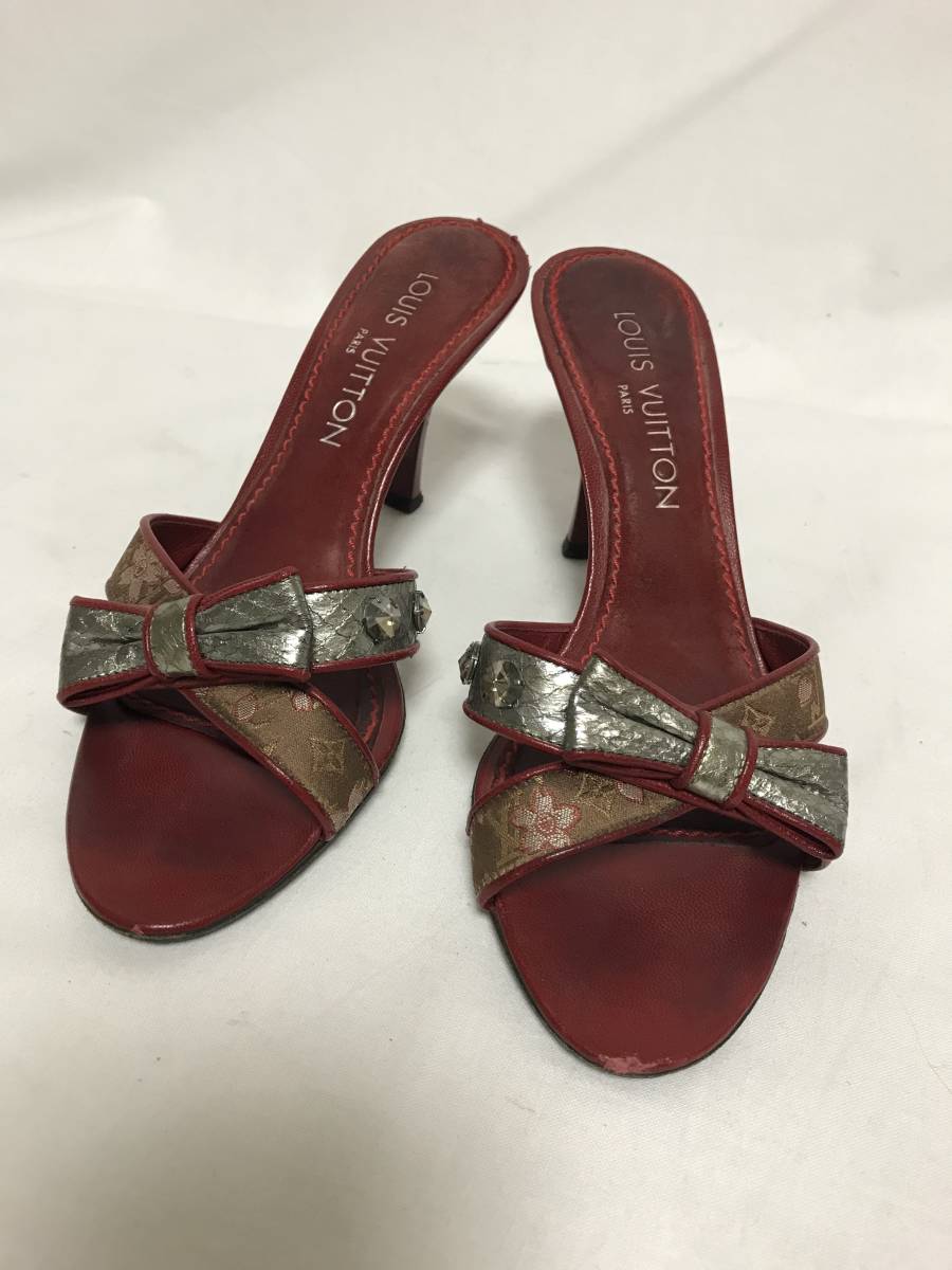 LOUIS VUITTON ルイヴィトン モノグラムリボンデザインパンプス 36 1/2