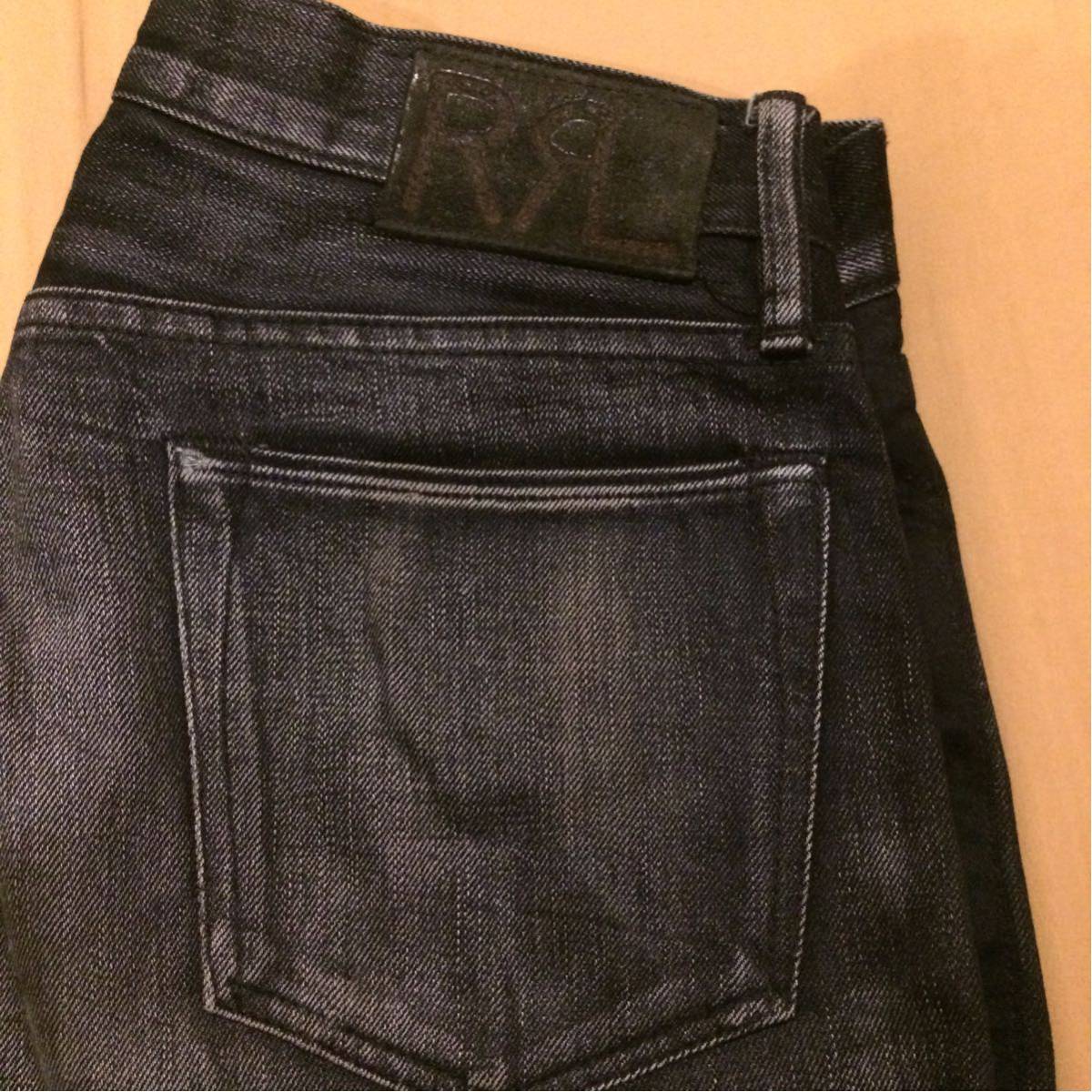 RRL 側章ブラックデニム SLIM FIT 30×30 ジョニーディプ スリム 【公式 