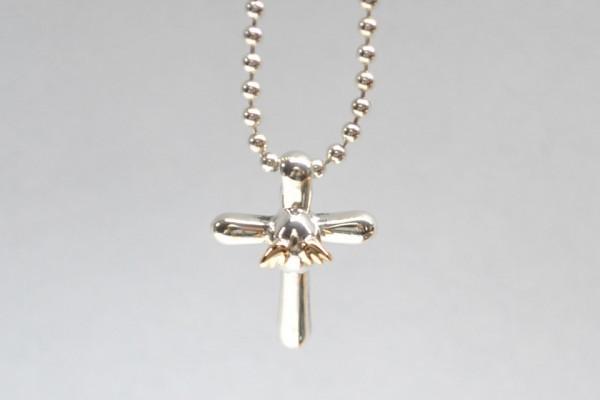 【新品未使用】天使の卵（Tenshi no Tamago)　シルバー / K18（18金）　クロス　ペンダント　ネックレス　現品のみ　デッドストック