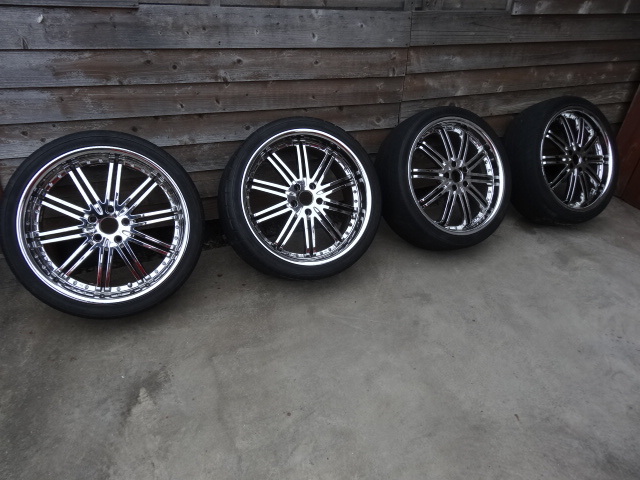 セルシオ クロームホイール 20インチ 4本 + NITTO EXTREME タイヤ 