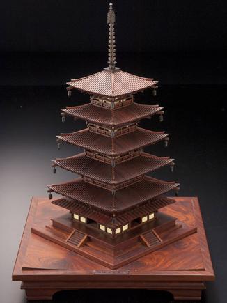 木製 法隆寺五重塔 1/75 訳あり品 KZA7179 法隆寺 1⁄75 ウッディジョー