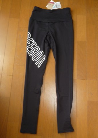 即決★リーボック　 LAVAタイツ 　ロングタイツL黒　ロゴ新品フィットネス、ヨガ、ダンス