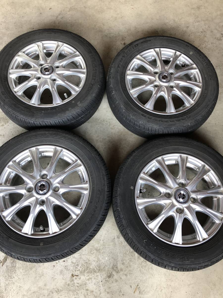 155/65R13 PCD100 4H 4穴 13インチ ホイール タイヤ 4本 セット WEDS グッドイヤー GOODYEAR