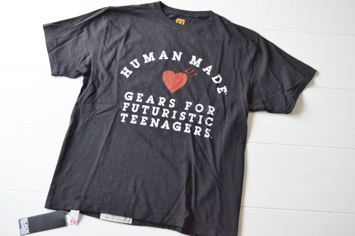 ☆ 送料￥350　新品 HUMAN MADE　ヒューマンメイド　Ｔシャツ　XL　黒　ブラック ビッグT　日本製　大寸　大きいサイズ ハート EXILE　☆