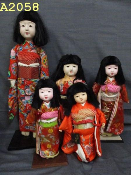 市松人形 日本人形 女の子 1926–1930年 - Yahoo!オークション | 銘 三