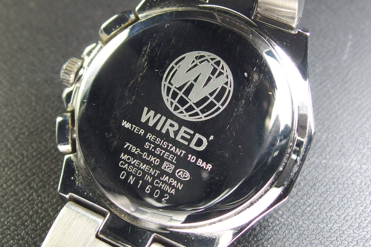 SEIKO セイコー WIRED ワイアード クロノグラフ 7T92-0JK0 SS QZ