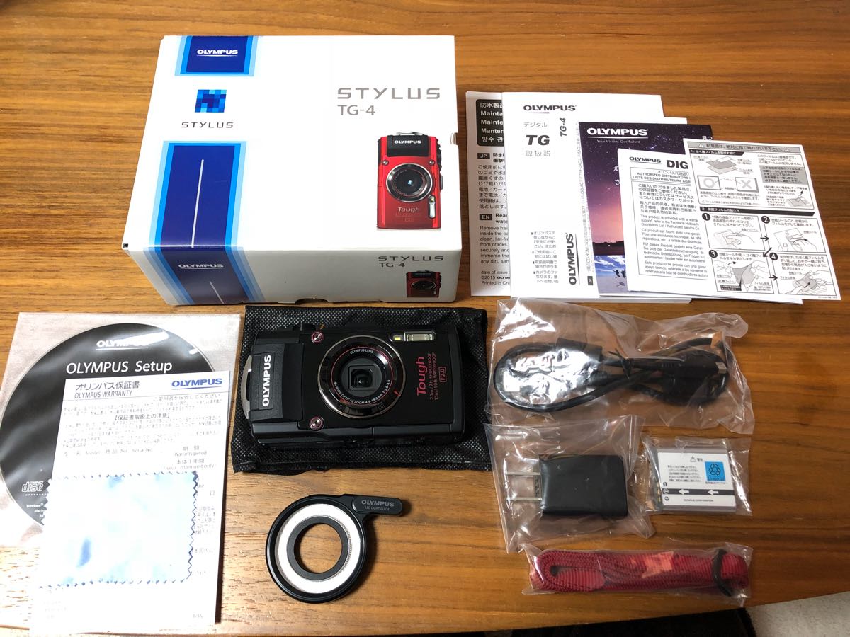 美品】 OLYMPUS STYLUS TG-4 BLACK LEDライトガイド LG-1 付 美品】 OLYMPUS STYLUS TG-4 BLACK LEDライトガイド LG-1 付