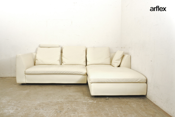 499 展示品 arflex(アルフレックス) SONA(ソーナ)本革 カウチソファ