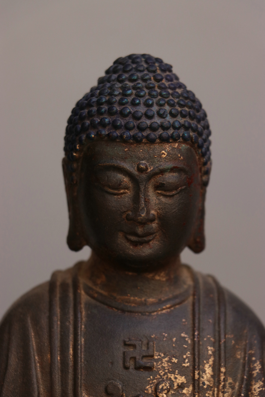 仏教美術 古銅鍍金 釈迦如来立像 仏像 V 5072A 仏教美術 古銅鍍金 釈迦