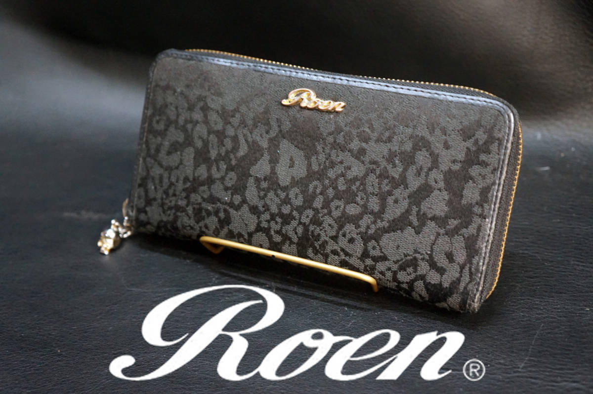 希少☆Roen ロエン ショルダーバッグ スカル メタルロゴ 本革 ヒョウ柄 