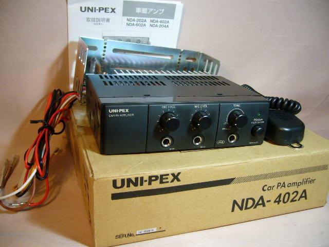 新作，最新作】 車用拡声器，UNI-PEX NDA-402A 12V 用。マイクつき。未