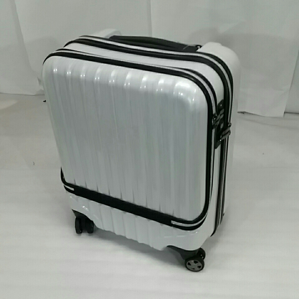 【100%新品，低価】 ス223 S-MAXサイズ タグ付き 訳あり 前ポケット スーツケース 機内持込 薄型W-TSAロック スクラッチシャンパン(スーツケース、トランク一般)｜売買されたオークション情報、yahooの商品情報をア スーツケース、トランク一般
