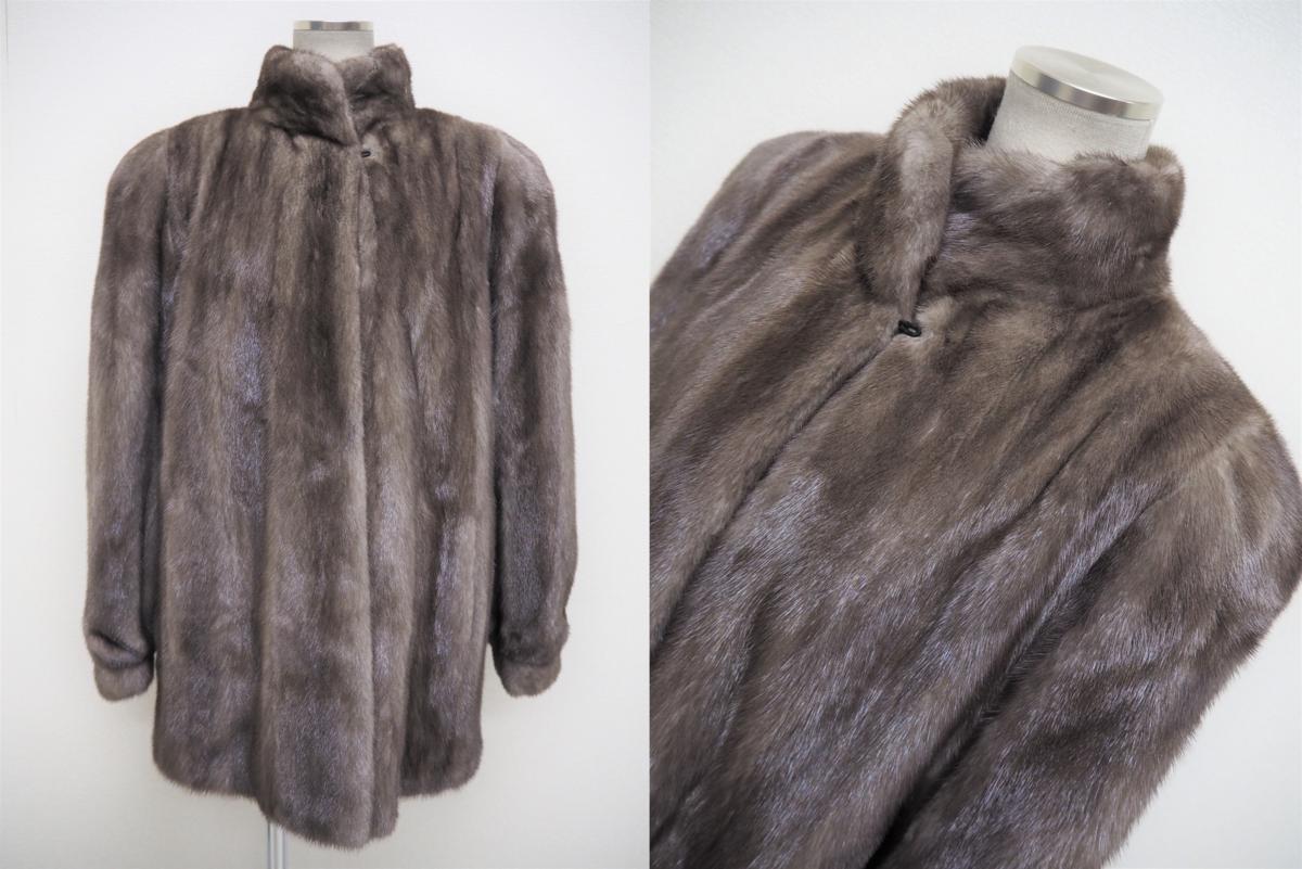 美品【PIERRE BALMAIN】高級毛皮 美色 ブルーアイリスミンク Aライン 