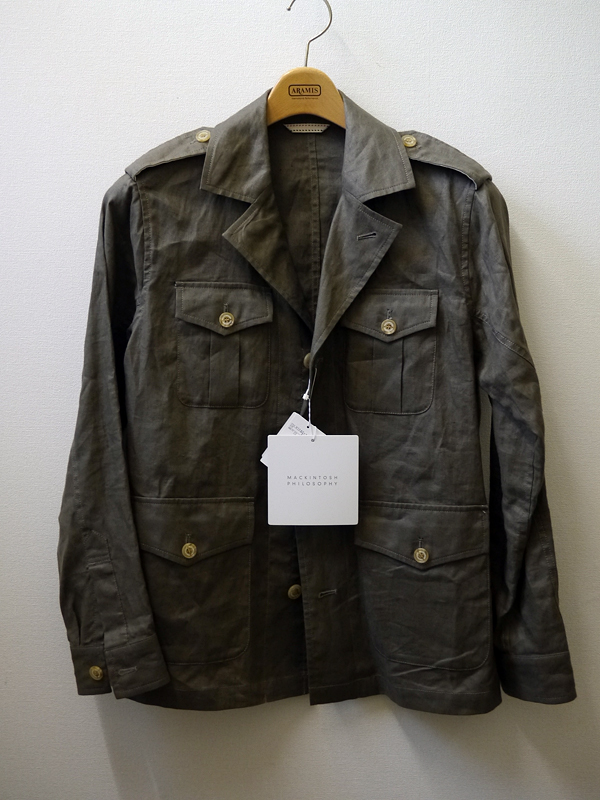 送料無料，高品質 未着用 マッキントッシュ MACKINTOSH 麻/リネン サファリジャケット サイズ:40 国内L相当(男性用)｜売買されたオークション情報、yahooの商品情報をアーカイブ公開 - オークファン 男性用