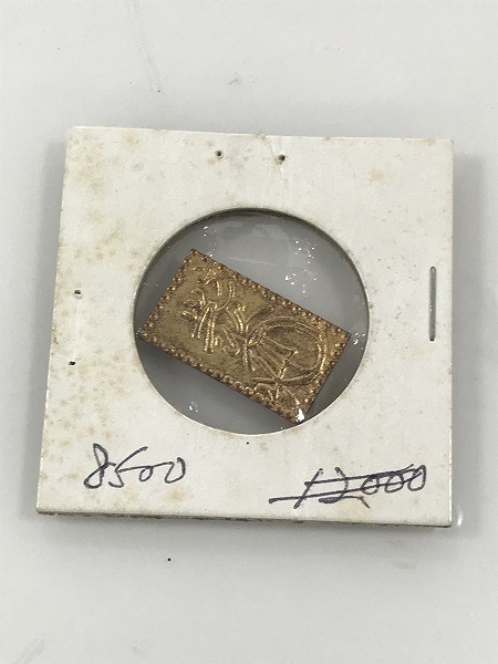 D019-mA687 日本 古銭 二分金 重さ7g 現状品 ☆④ 文政二分判金（真文